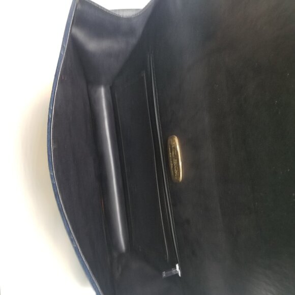 Vintage Dark Blue Suede Signature Givenchy Flap Shoulder Bag - Picture 7 of 11